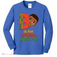 B Is For Brilliant Black Boy Celebrating Black History Kids Long Sleeve Shirt thumb 0
