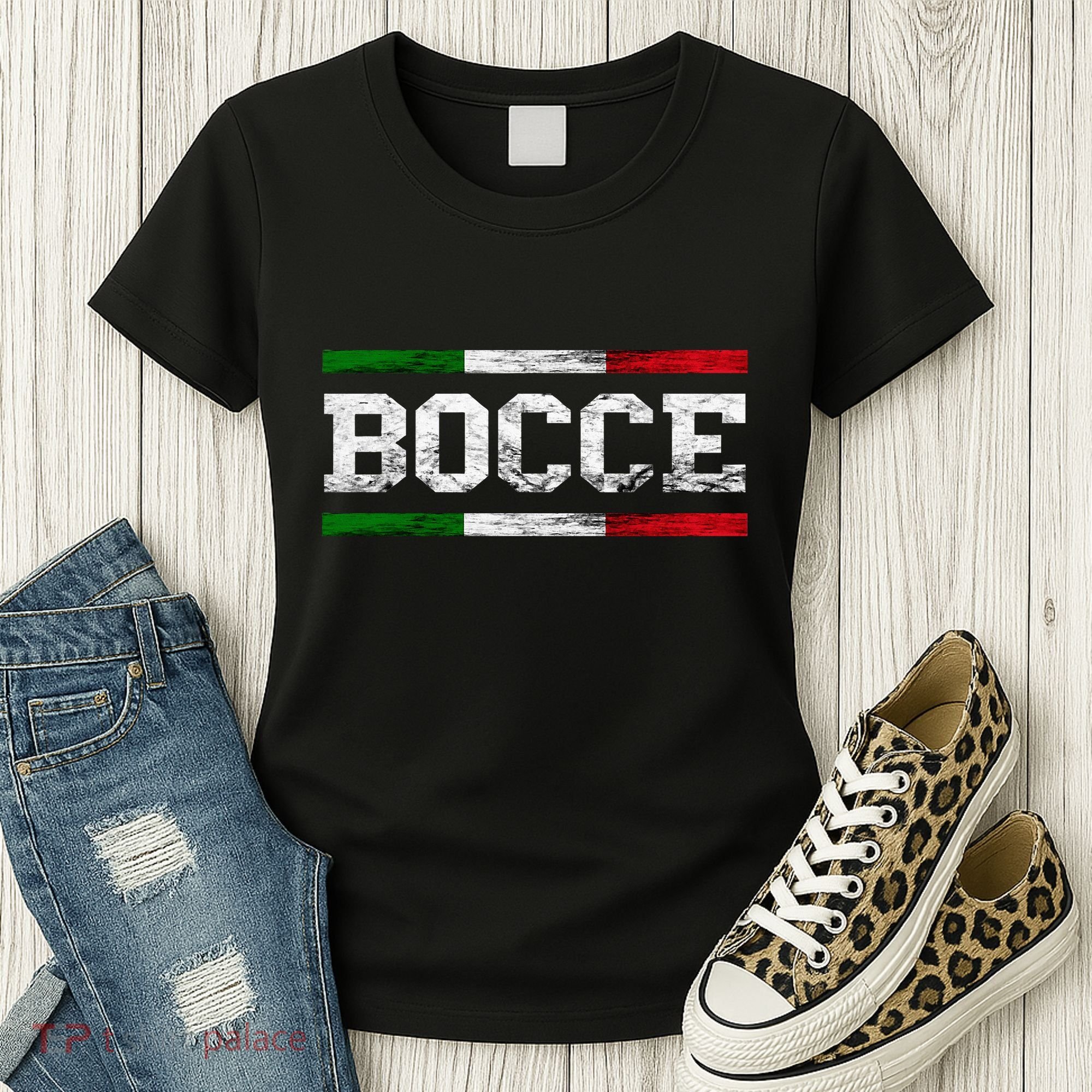 Bocce Italy Flag Pallino Petanque Italian Pride Boccia Team Women's T-Shirt