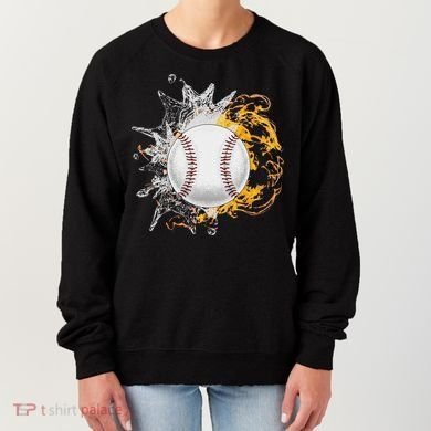 Baseball Ice Flame Fire Cool Sports Pitcher Catcher Gift Women's Sweatshirt