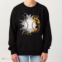 Baseball Ice Flame Fire Cool Sports Pitcher Catcher Gift Women's Sweatshirt thumb 0