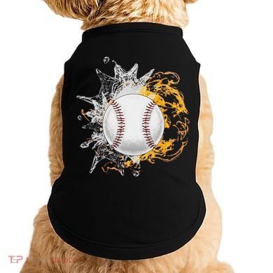 Baseball Ice Flame Fire Cool Sports Pitcher Catcher Gift Doggie Tank