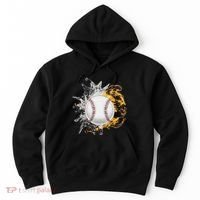 Baseball Ice Flame Fire Cool Sports Pitcher Catcher Gift Hoodie thumb 0