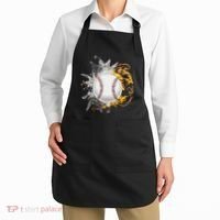 Baseball Ice Flame Fire Cool Sports Pitcher Catcher Gift Apron thumb 2