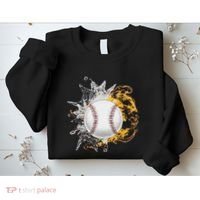 Baseball Ice Flame Fire Cool Sports Pitcher Catcher Gift Sweatshirt thumb 2