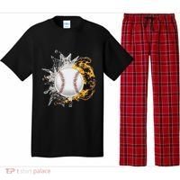 Baseball Ice Flame Fire Cool Sports Pitcher Catcher Gift Pajama Set thumb 0