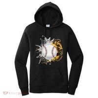 Baseball Ice Flame Fire Cool Sports Pitcher Catcher Gift Women's Hoodie thumb 0