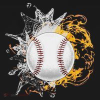 Baseball Ice Flame Fire Cool Sports Pitcher Catcher Gift Women's Hoodie thumb 2
