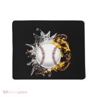 Baseball Ice Flame Fire Cool Sports Pitcher Catcher Gift Mousepad thumb 0