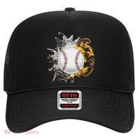 Baseball Ice Flame Fire Cool Sports Pitcher Catcher Gift Hat thumb 0