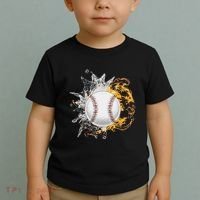 Baseball Ice Flame Fire Cool Sports Pitcher Catcher Gift Toddler T-Shirt thumb 2