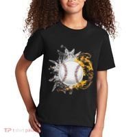 Baseball Ice Flame Fire Cool Sports Pitcher Catcher Gift Kids T-Shirt thumb 2