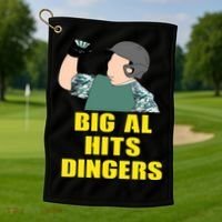 Big Al Hits Dingers Golf Towel thumb 1