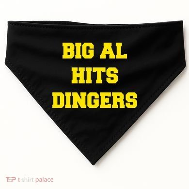 Big Al Hits Dingers Baseball USA-Made Doggie Bandana