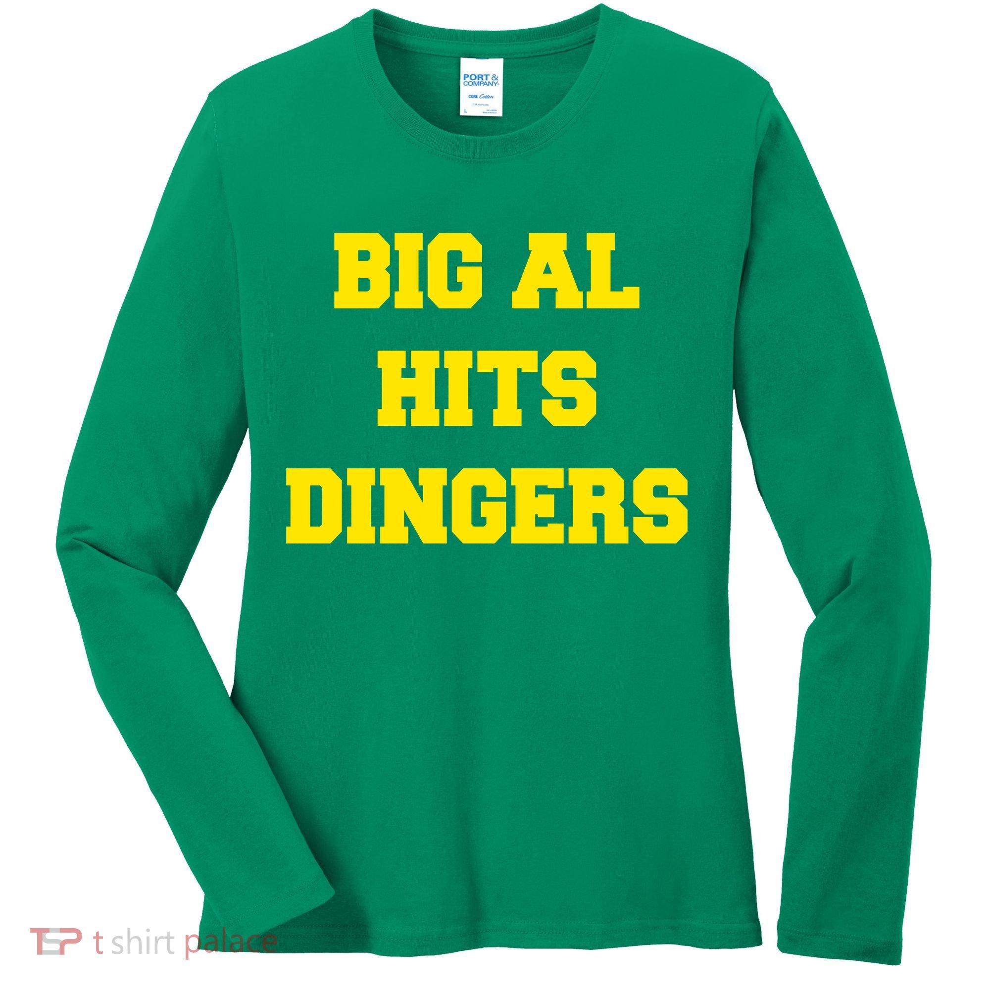 Big Al Hits Dingers Baseball Women's Long Sleeve Shirt