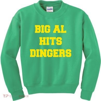 Big Al Hits Dingers Baseball Kids Sweatshirt