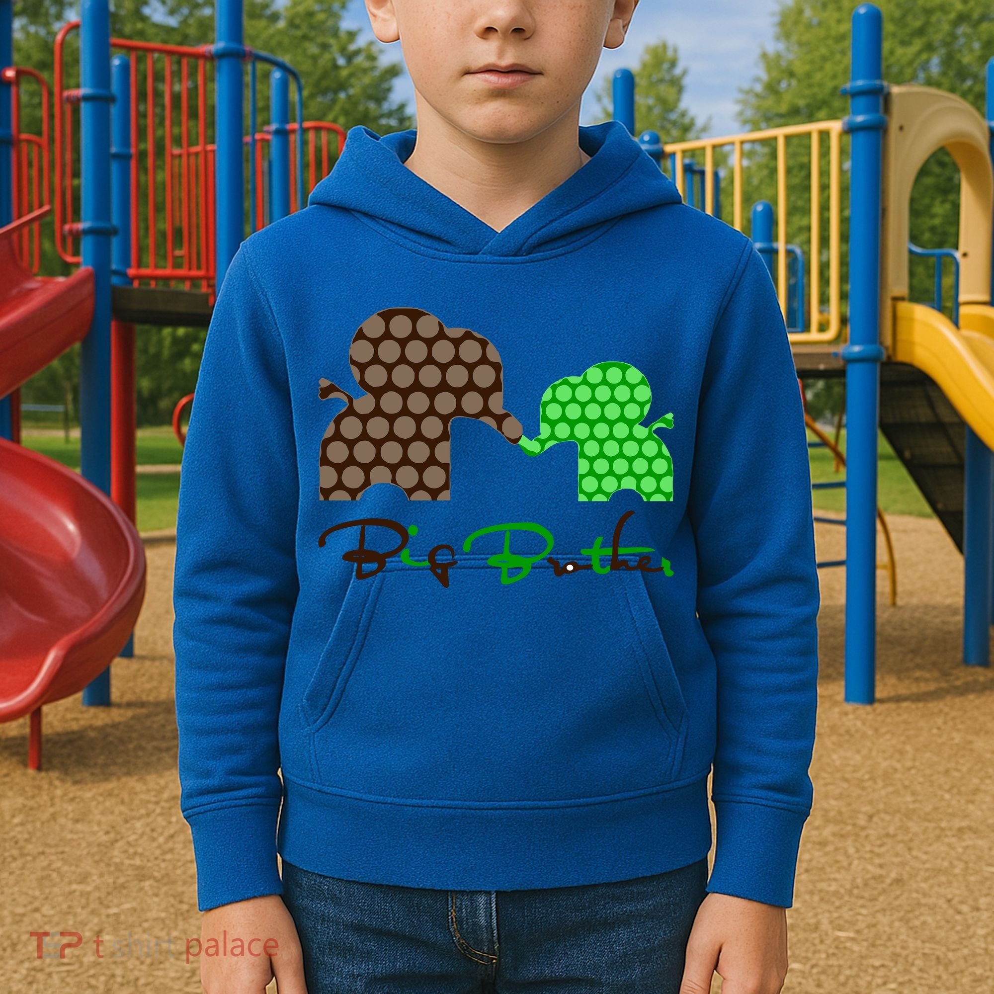 Big Brother Elephant Family Kids Hoodie