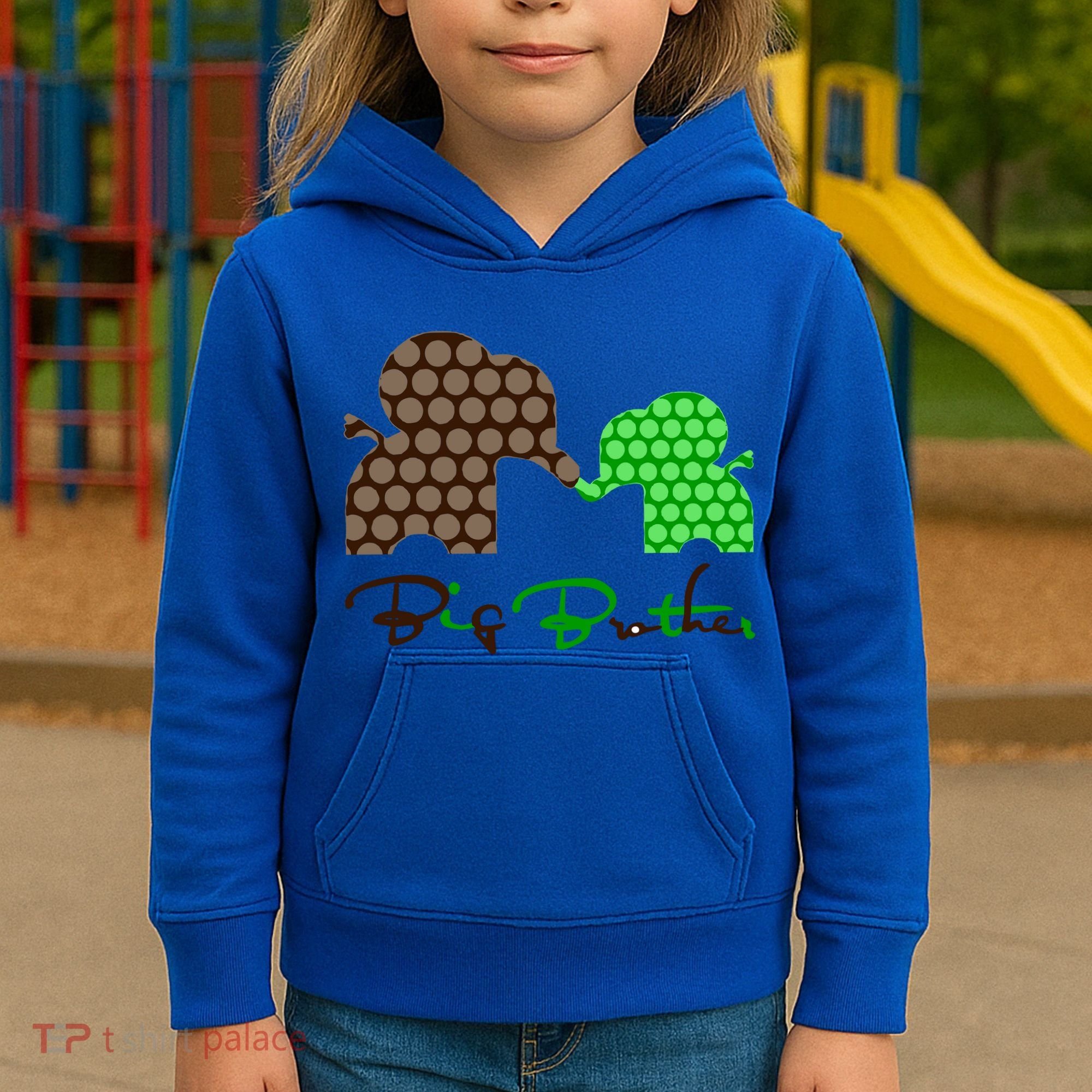 Big Brother Elephant Family Kids Hoodie