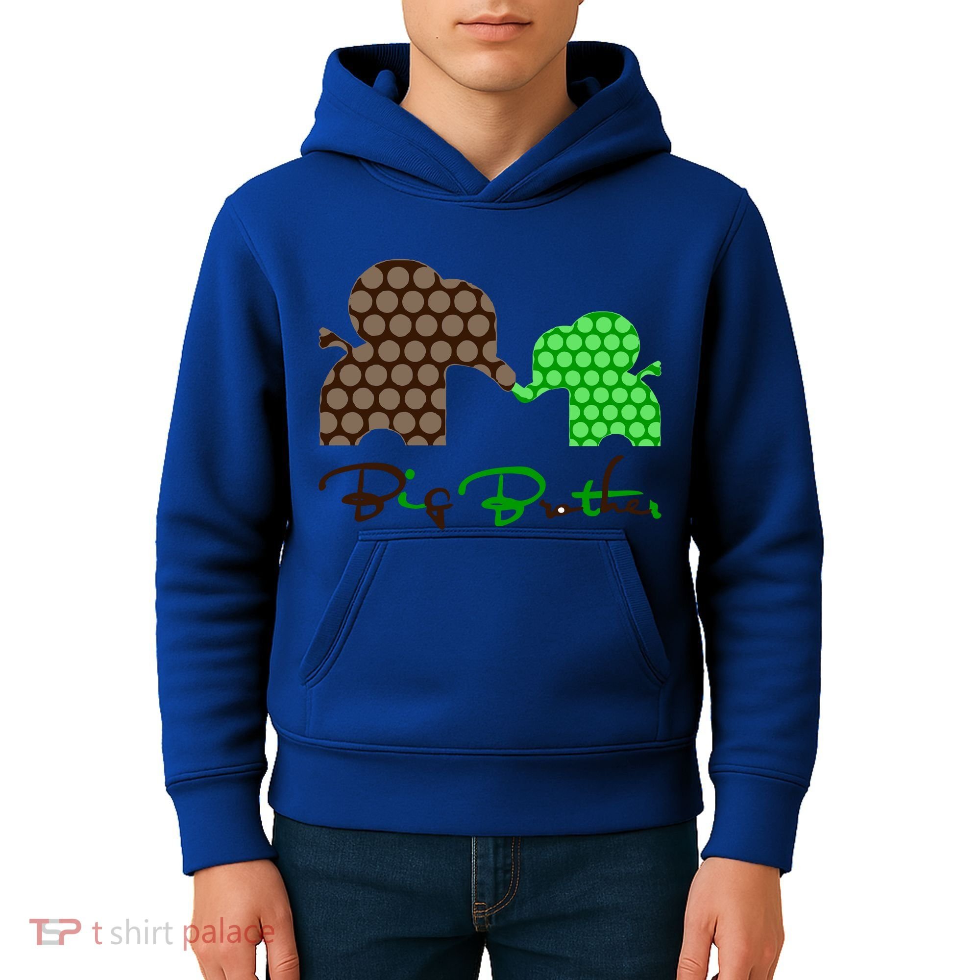 Big Brother Elephant Family Kids Hoodie