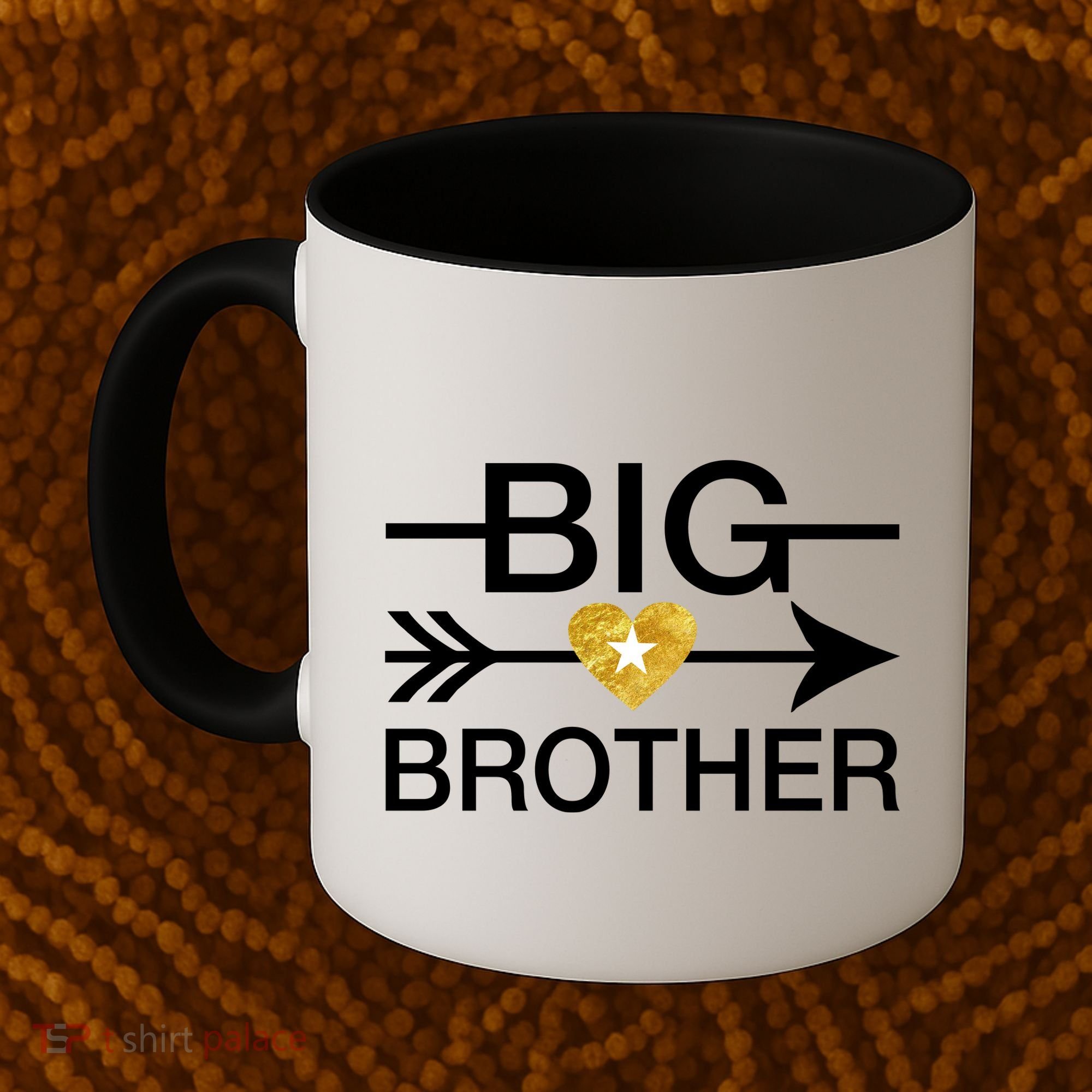 Big Brother Gold Heart Arrow Coffee Mug
