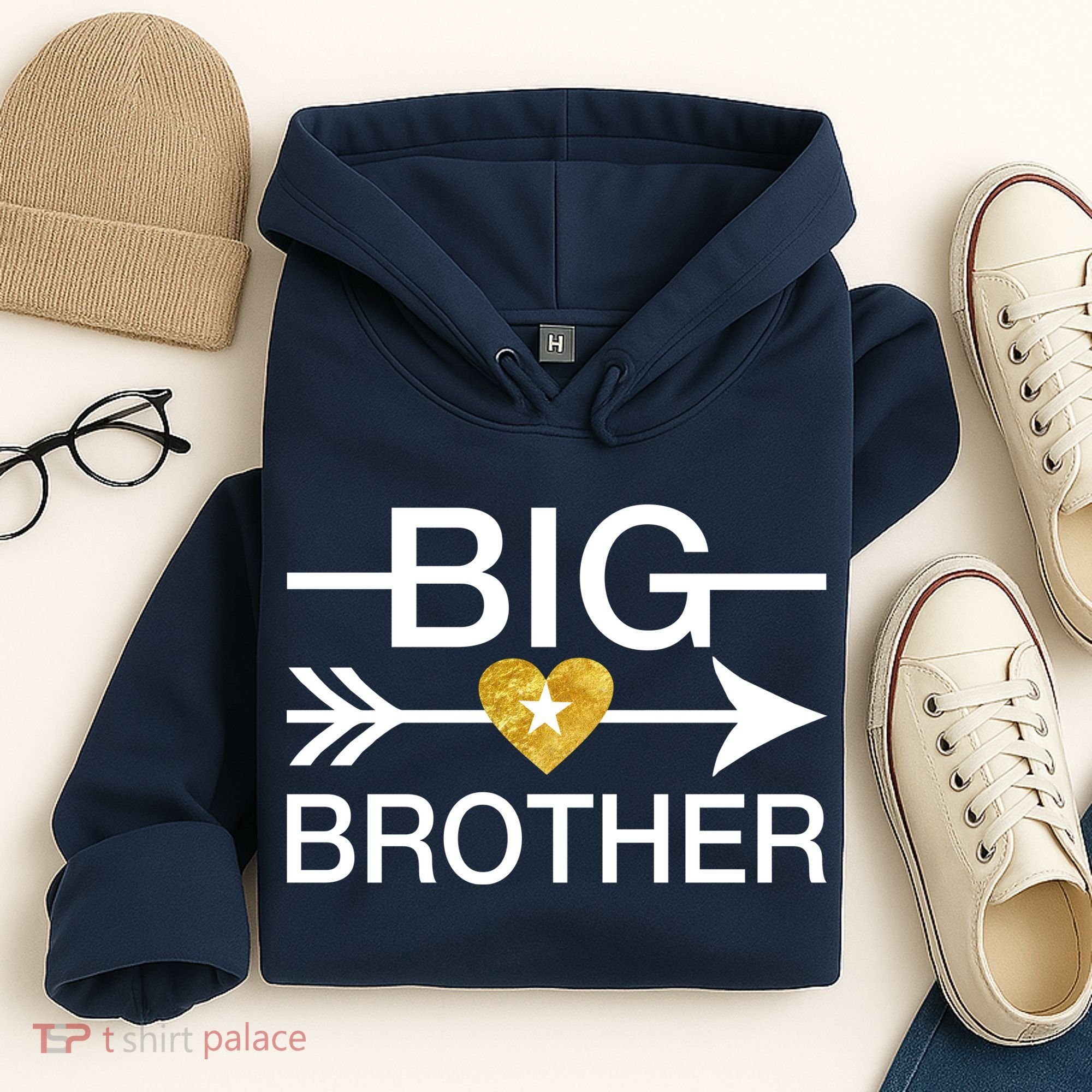 Big Brother Gold Heart Arrow Hoodie