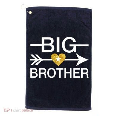 Big Brother Gold Heart Arrow Golf Towel