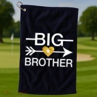 Big Brother Gold Heart Arrow Golf Towel thumb 1