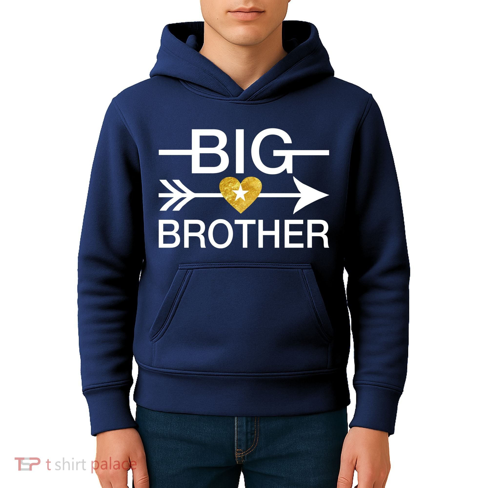 Big Brother Gold Heart Arrow Kids Hoodie