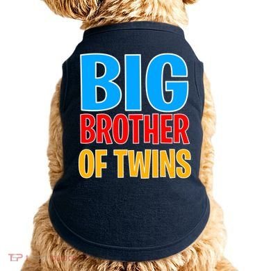 Big Brother of Twins Colorful Text Doggie Tank