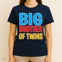 Big Brother of Twins Colorful Text T-Shirt thumb 4