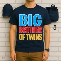 Big Brother of Twins Colorful Text T-Shirt thumb 6
