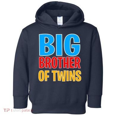 Big Brother of Twins Colorful Text Toddler Hoodie