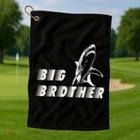 Big Brother Shark Funny Bro Golf Towel thumb 1