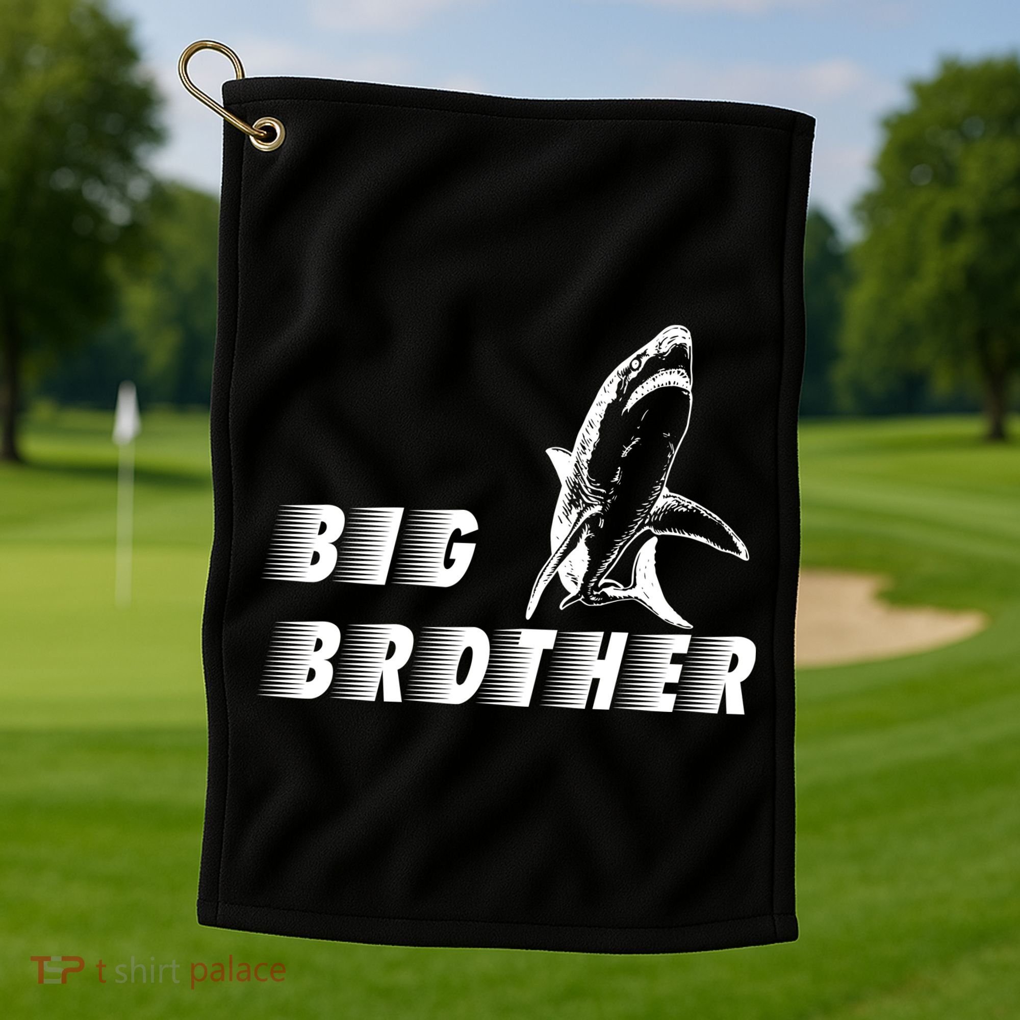 Big Brother Shark Funny Bro Golf Towel