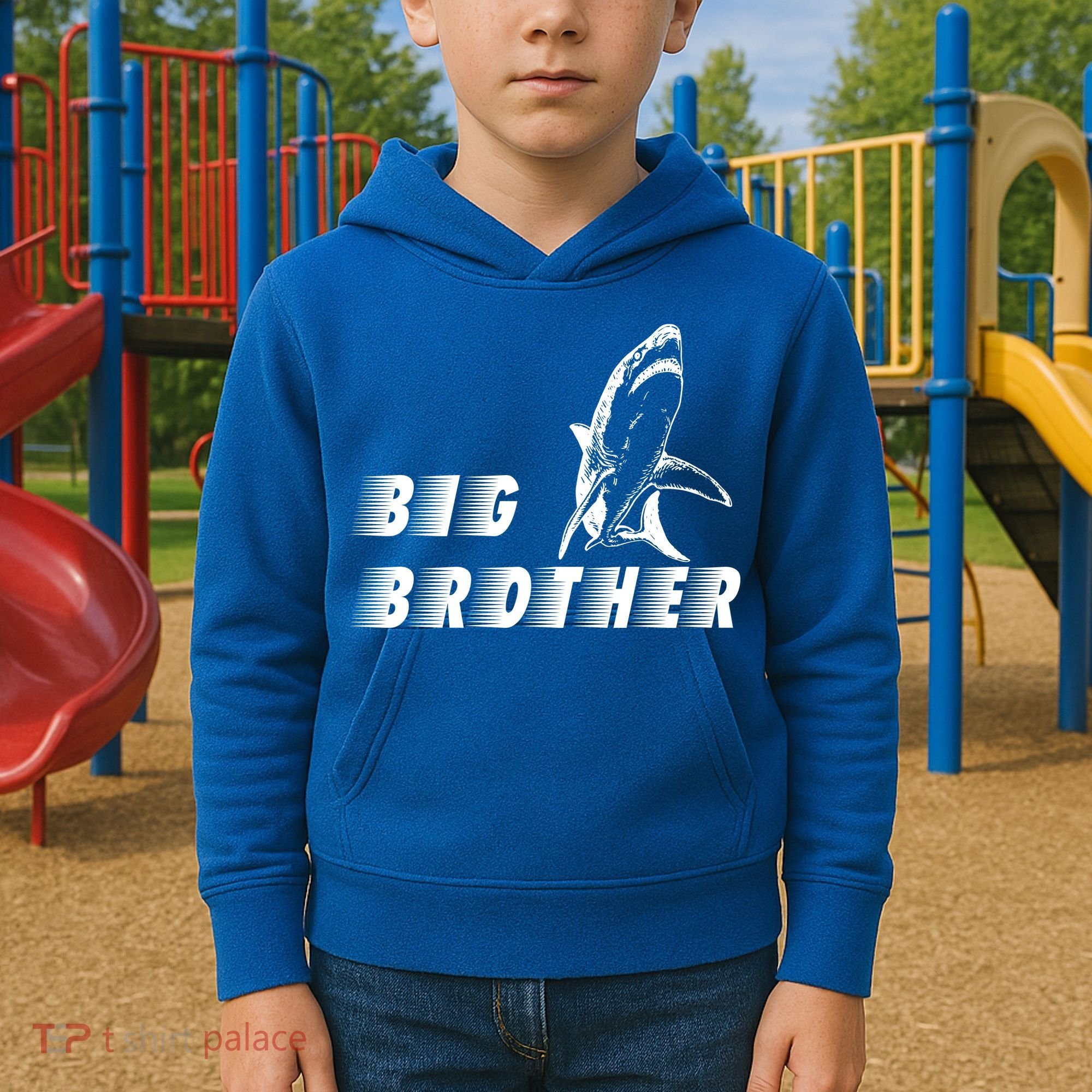 Big Brother Shark Funny Bro Kids Hoodie