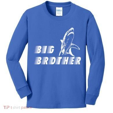 Big Brother Shark Funny Bro Kids Long Sleeve Shirt