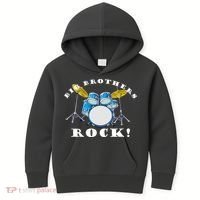 Big Brothers Rock Band Drum Set Kids Hoodie thumb 0