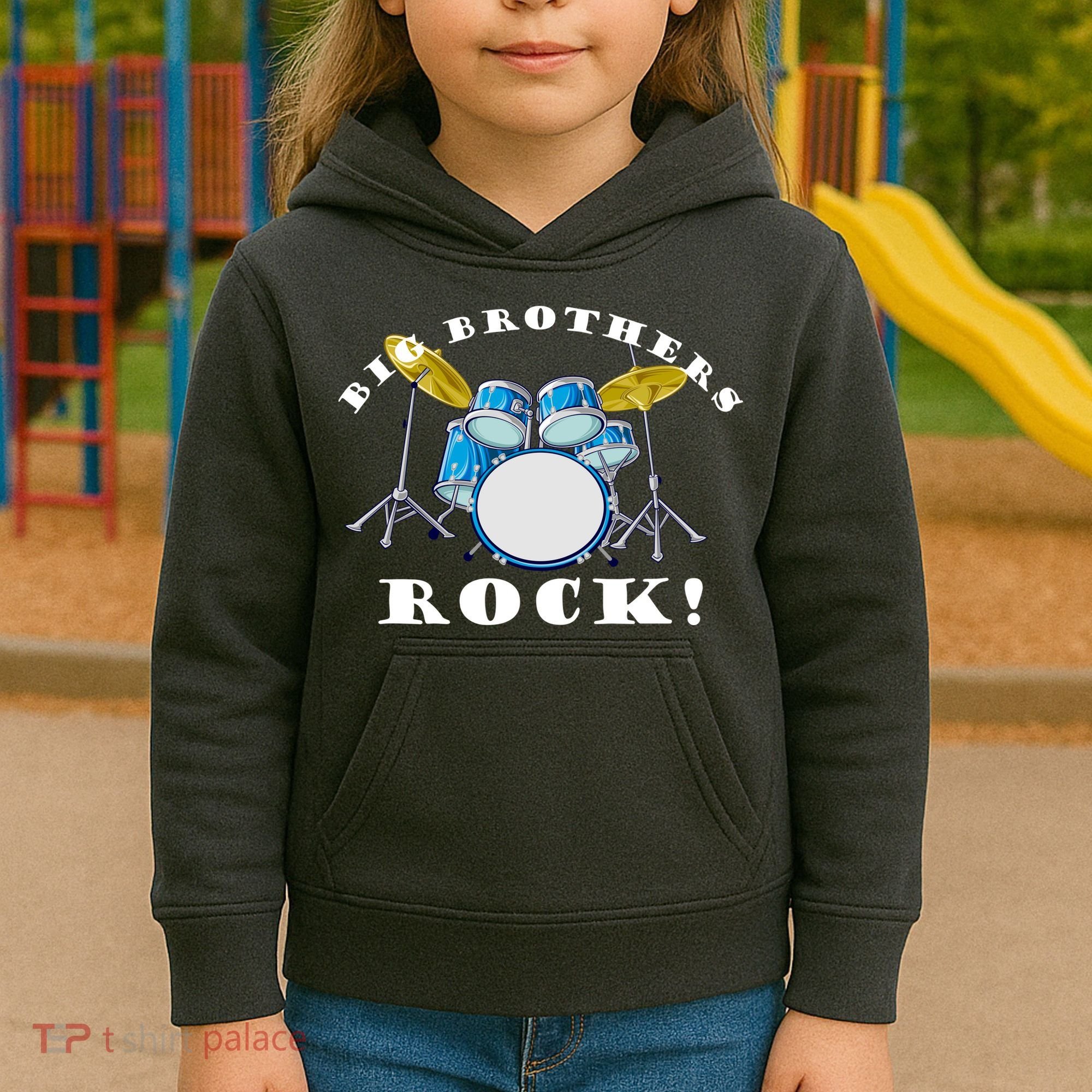 Big Brothers Rock Band Drum Set Kids Hoodie