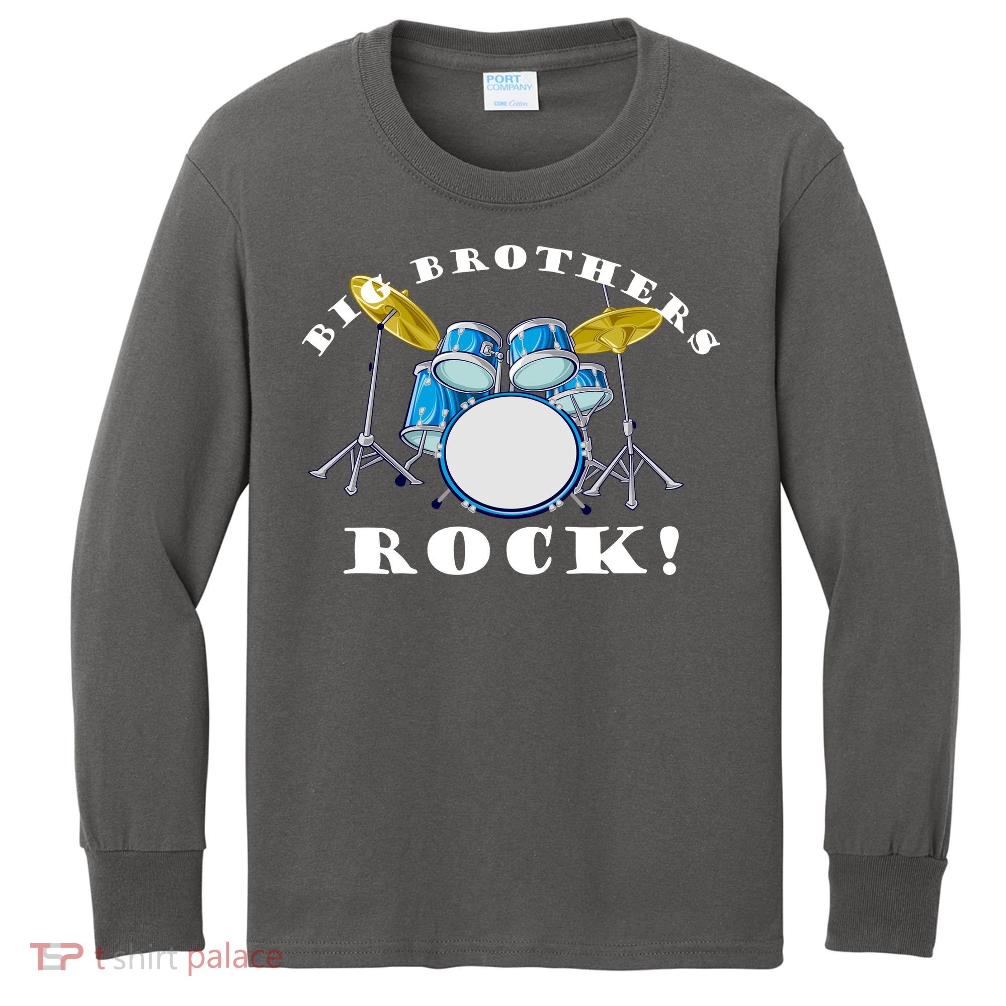 Big Brothers Rock Band Drum Set Kids Long Sleeve Shirt