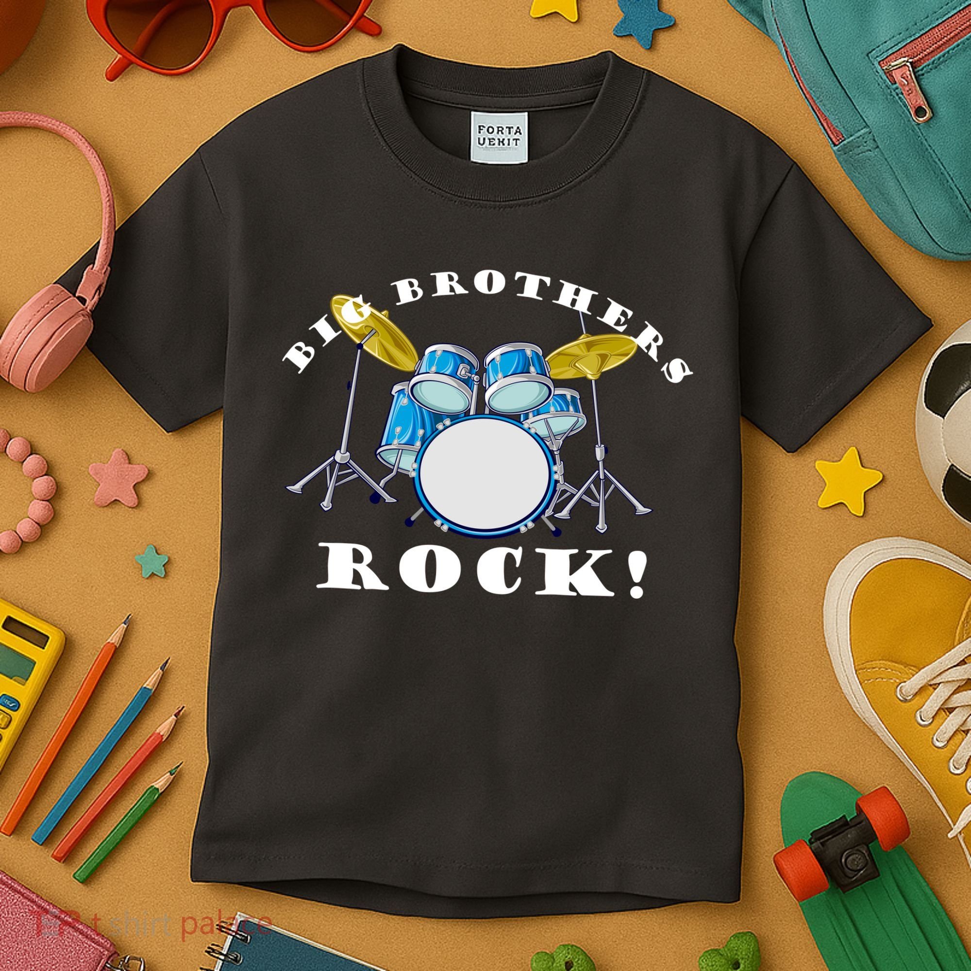 Big Brothers Rock Band Drum Set Kids T-Shirt