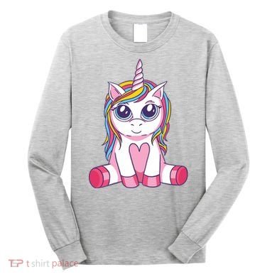 Big Eyed Unicorn Long Sleeve Shirt