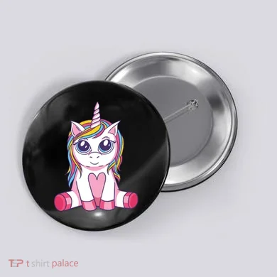 Big Eyed Unicorn Button