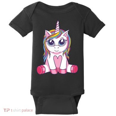 Big Eyed Unicorn Baby Bodysuit