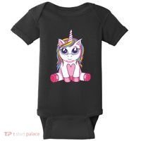Big Eyed Unicorn Baby Bodysuit thumb 0