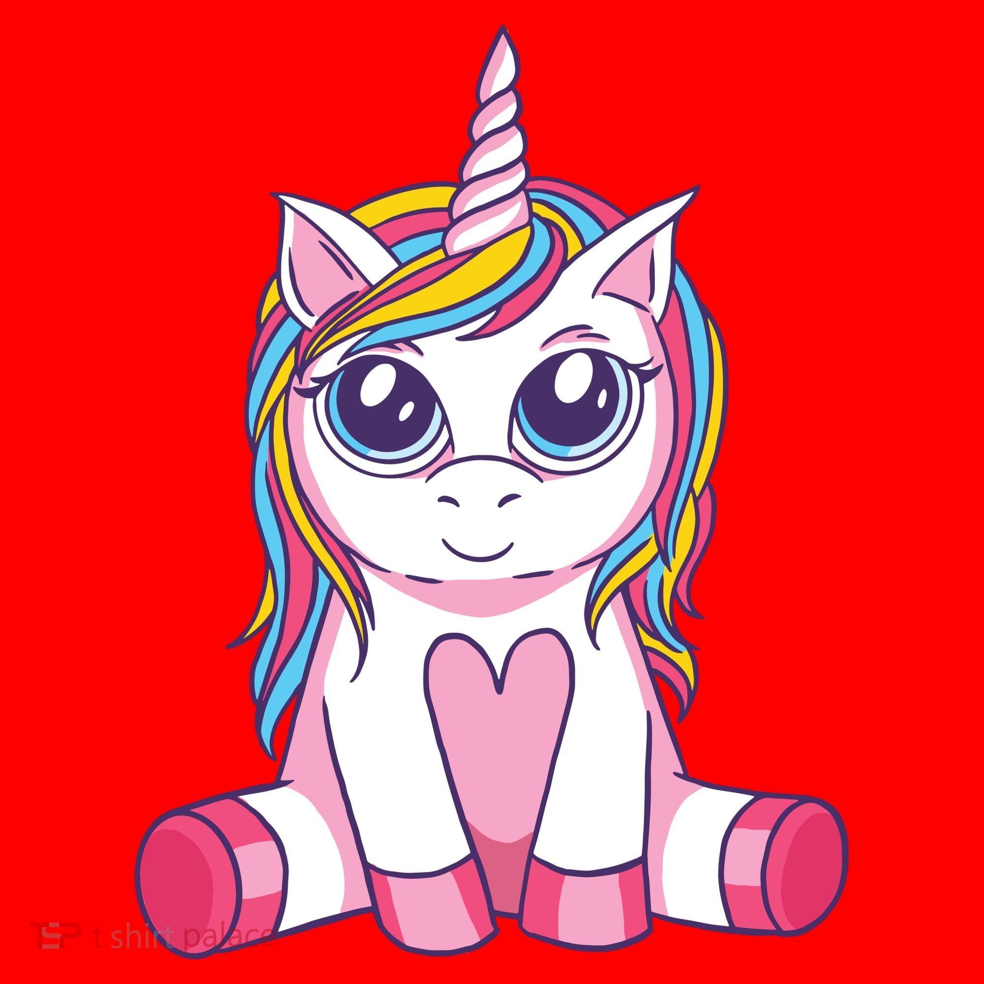 Big Eyed Unicorn Santa Hat