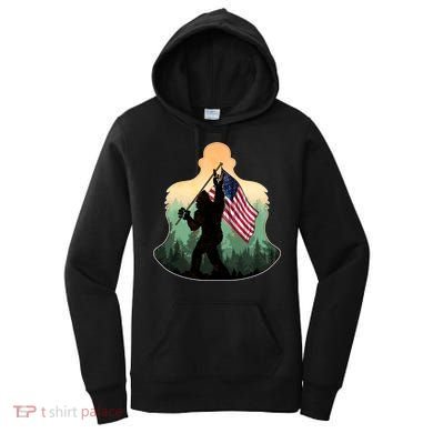 Big Foot American Flag Women's Hoodie