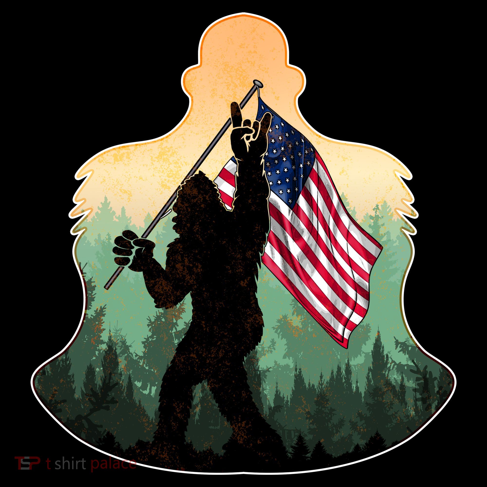 Big Foot American Flag Women's Hoodie