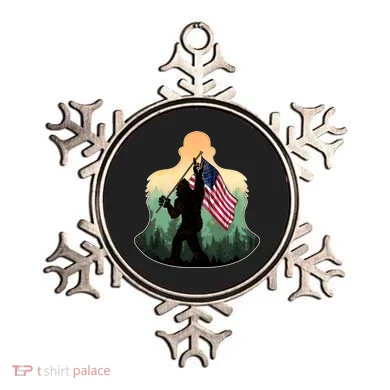 Big Foot American Flag Ornament