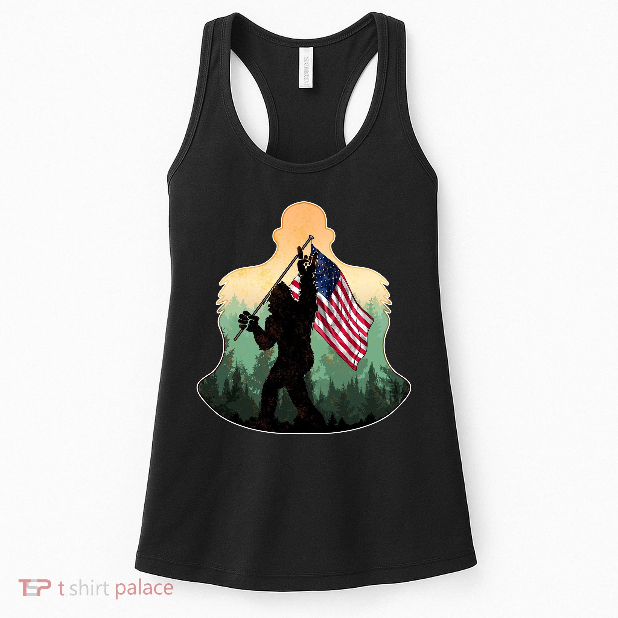 Big Foot American Flag Women's Tank Top