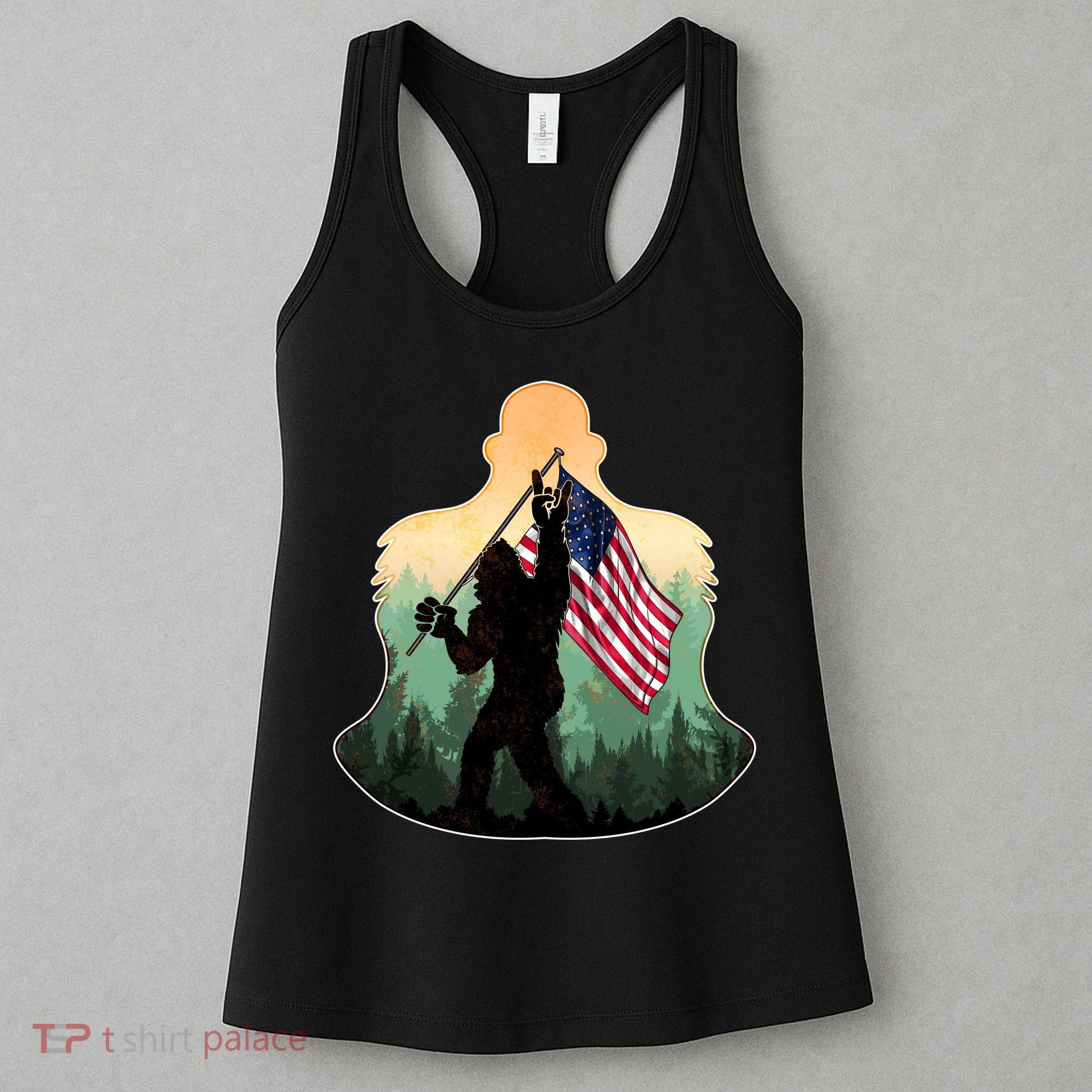 Big Foot American Flag Women's Tank Top
