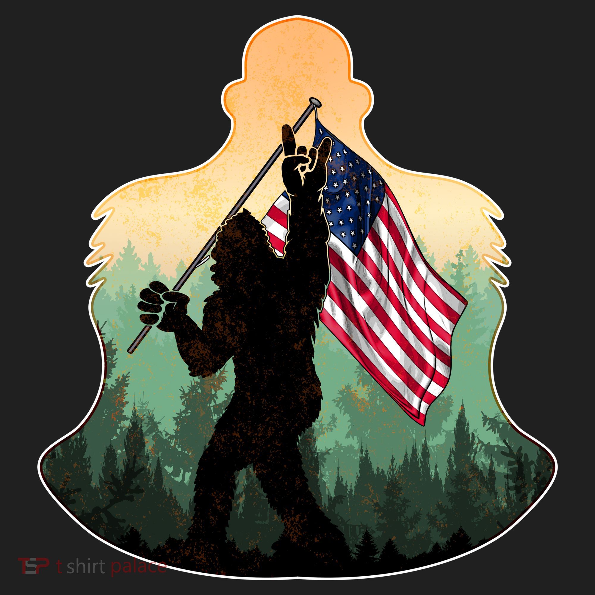 Big Foot American Flag Hat